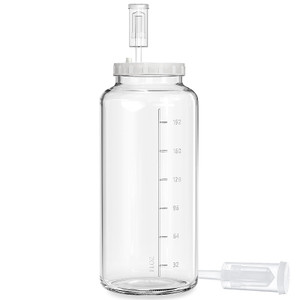 2 Gallon Glass Jar with Airtight Lid, Wide Mouth Wine Making Supplies with 2 Airlocks(7600ML), Pickle Jar, Gallon Fermentation Jar with Clear Scale M