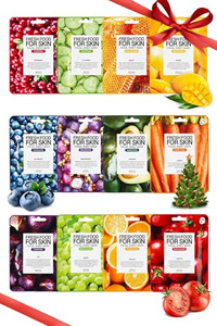 FARMSKIN Organic Face Mask, 12 pcs - Hydrating, Moisturizing, Brightening, Soothing, Cruelty-Free