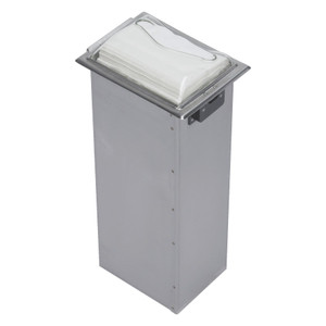 San Jamar H2005 Stainless Steel in-Counter Fullfold Control Napkin Dispenser, 750 Plus Capacity, 7" Width x 19-5/8" Height x 5-1/2" Depth, Clear/Sati