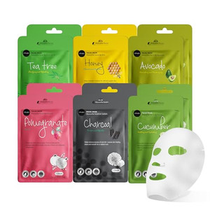 celavi Essence Facial Face Mask Paper Sheet Korea Skin Care Moisturizing 12 Pack (Mix - 2 of Each)