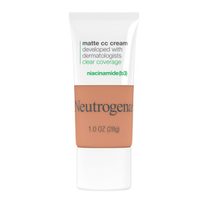 Neutrogena Clear Coverage Flawless Matte CC Cream, Full-Coverage Color Correcting Cream Face Makeup with Niacinamide (b3), Hypoallergenic, Oil Free &