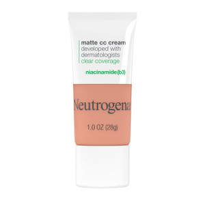 Neutrogena Clear Coverage Flawless Matte CC Cream, Full-Coverage Color Correcting Cream Face Makeup with Niacinamide (b3), Hypoallergenic, Oil Free &