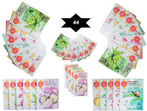 Eba nature} 44 Pcs Combo-Pack, Premium Korean Pure Essence Facial Mask Sheet (11 Types x 4 pcs), hydrating. moisturizing