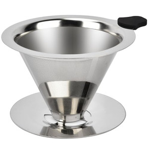 NKOVE Pour Over Coffee Dripper Stainless Steel Reusable Filter Paperless Cone Coffee Maker Dripper for 1-2 Cup
