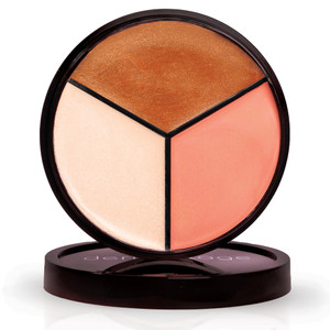 Cheek Palette: Bronzer, Highlighter, Blush Palette for Dewy Skin, Lit from Within by Dermaflage, 10g/.35oz