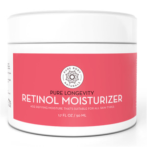 Pure Body Naturals Retinol Moisturizer, 1.7 Ounces - Moisturizing Retinol Cream for Face, Age Defying Eye Cream for Wrinkles and Lines with Hyaluroni