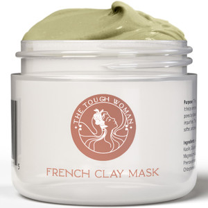 The Tough Woman Detox Green Clay Mask for Face - 3-Clay Blend with Kaolin Volcanic Clay - Deep Pore Cleansing, Removes Excess Oil, Tightens Pores - O