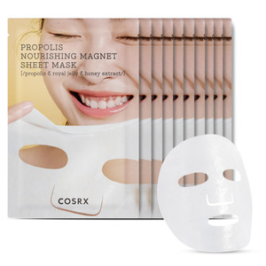 COSRX Propolis Nourishing Sheet Mask 10 EA, Soothing & Plumping Honey Serum, Leave-on Face Mask for Healthy Glow & Deep Moisture, Not Tested on Anima