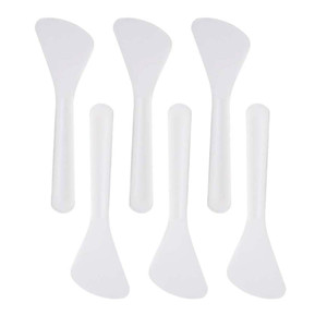 100Pcs Mini Disposable Cosmetic Spatulas Facial Care Cream Mask Spoon Stick Plastic Mixing Spatulas Makeup Scoop for Mixing and Sampling Makeup Cosme