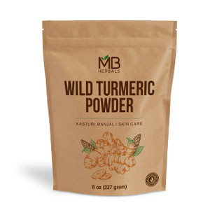 MB Herbals Wild Turmeric Powder 8 oz / 0.5 LB | Organic-Cultivated Kasturi Manjal| Amba Haldi | Kasturi Turmeric | No Preservatives | Chemical Free |