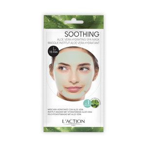 L'Action Paris Aloe Vera Hydrating Spa Mask, Sheet Mask Soothes and Hydrates Skin, Improves Skin Elasticity, Enriched with Calming Aloe Vera Leaf Ext
