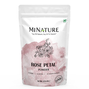 Rose petal powder by mi nature | 227 g (8 oz) (0.5 lb) | 100% Natural and Pure | Skin care | Chemical free | No added colours, no preservatives