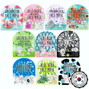 NATURAL Korean Sheet Mask (10 pcs set) made with Premium Tencel, Hydrating Face Masks, Face Sheet Mask, Korean Face Mask Skin Care For Women, Teen, G