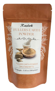 Raslok 100% Pure Fullers Earth Powder | Multani Mitti Organic for Face | No Added Fragrance | Natural Face Mask Mud Mask Pack (3.52 oz.) | Multani Ma