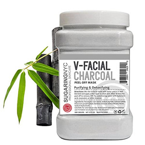 Sugaring NYC Vajacial Jelly Mask Peel-Off Bikini, Underarms Area Peel Mask - Bamboo Charcoal with Pieces of Rose- Professional Size 23oz