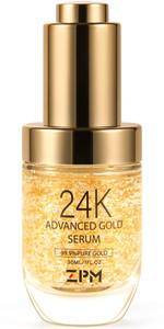 24K Gold Anti Aging Face Serum Moisturizer Enriched with Vitamin C Serum, Hyaluronic Acid, Vitamin E Cream for Day and Night Wrinkle Reduction, Re-Ac