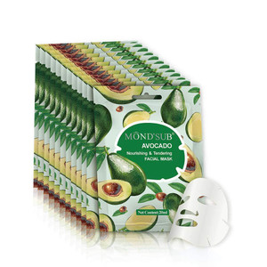 MOND'SUB [12 P] Avocado Oil Facial Masks-Best Sheet Mask For Dry Skin-Deeply Nourishing&Moisturizing- Make Skin Soft&Clear-Every Skin Condition Day t