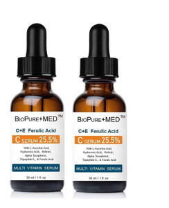 BioPureMED 25% Vitamin CE+Ferulic Acid Serum for Face: Anti Wrinkle Serum with Tripeptide-5, Retinol, Hyaluronic Acid tns Best Korean Organic Vitamin