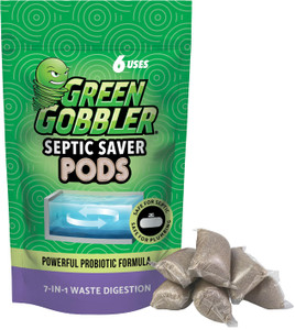 Green Gobbler Septic Tank Enzyme Treatment Packets, 6 Month Supply - Powerful & Natural Bacteria to Prevent Costly Septic Issues, Back-Ups