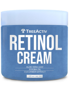 TreeActiv Retinol Cream, 2 oz, Retinol Cream for Face and Body, Gentle Retinol Moisturizer with Hyaluronic Acid, Moisturing Women and Mens Retinol Fa