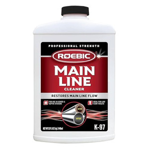 Roebic K-97 Liquid Main Line Cleaner with Bacteria Enzymes, Eliminates Organic Buildup in Sewer/Septic System and Protects from Clogs, Safe for Bathr