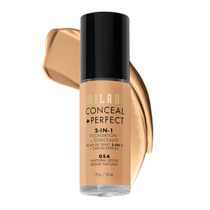 Milani Conceal + Perfect 2-in-1 Foundation + Concealer for a Flawless Complexion, Under Eye Corrector, Cover Redness and Imperfections, Waterproof an