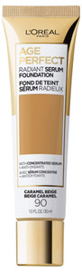 L'Oreal Paris Age Perfect Radiant Serum Foundation with SPF 50, Caramel Beige, 1 Ounce