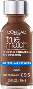 LOréal Paris Makeup True Match Super-Blendable Liquid Foundation, Hot Chocolate C9.5, 1 Fl Oz,1 Count
