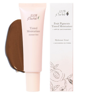 100% PURE Tinted Moisturizer Anti-Aging Face Makeup - Fruit Pigmented Cocoa Light to Medium Coverage & Dewy Glow - Lightweight Foundation Deep Skin w