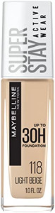 Maybelline Super Stay Full Coverage Liquid Foundation Active Wear Makeup, Up to 30Hr Wear, Transfer, Sweat & Water Resistant, Matte Finish, Light Bei