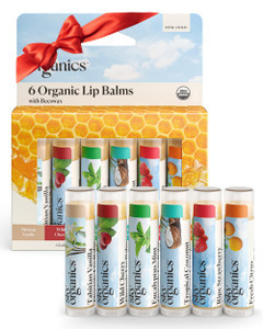 Sky Organics Organic Lip Balms With Beeswax for Lips, USDA Certified Organic, Six Assorted Flavors to Moisturize, Soothe & Soften, 6pk.
