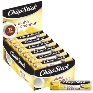 ChapStick Bulk Lip Balm, Aloha Coconut, 12-Pack  Luscious & Tropical Lip Moisturizer, 0.15 Ea