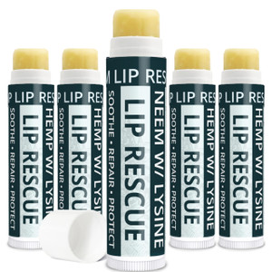 Hemp Lip Balm with L-Lysine & Seed Oil | Intense Lip Conditioner for Softness & Moisture Retention | Natural Botanical Lip Care (5 Tubes)