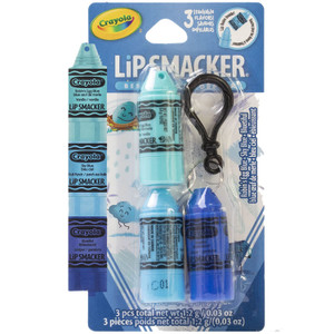 Lip Smacker Crayola Crayon Stackable Flavored Clear Lip Balm, Blue - Moisturizing, Soothing