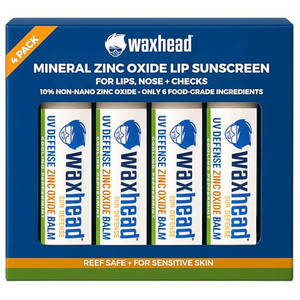 Waxhead Zinc Oxide Lip Balm  SPF Mineral Lip Sunscreen Chapstick for Kids and Adults, Non Nano Zinc Lip Balm for Sensitive Skin, Reef Safe (Mint 4 P