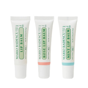 Mario Badescu Lip Balm for Dry Cracked Lips, Trio Pack Includes Mint, Rose, and Original Moisturizer, Ultra-Nourishing Care for Soft, Smooth and Supp