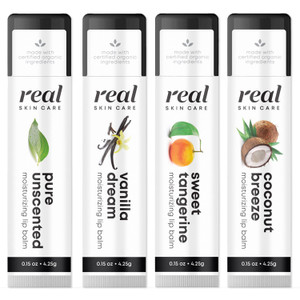 Real Skin Care Organic Flavored Lip Balm  Lip Repair for Dry Cracked Lips Coconut Oil Lip Balm Lip Balm Set  Beeswax Lip Balm Lip Balm Pack  Organ