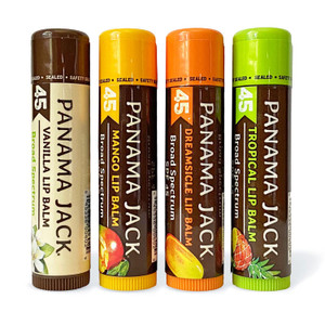 Panama Jack Sunscreen Lip Balm - SPF 45, Flavor Pack, Broad Spectrum UVA-UVB Sunscreen Protection, Prevents & Soothes Dry, Chapped Lips (Dreamsicle/V
