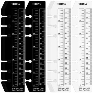 AmazingSpark 50 Pcs A6 Bookmark Ruler Bulk Snap in Plastic Bookmark Black Clear Spiral Page Marker Pouch Pagefinder Snap-in Spiral Notebook Dividers