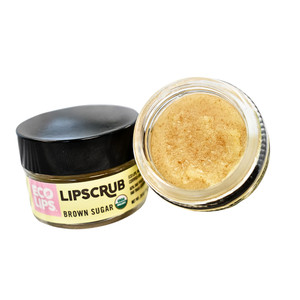 Eco Lips Brown Sugar Lip Scrub 2 Pack - 100% Organic Lip Care Treatment with Organic Sugar and Coconut Oil - Gently Exfoliate and Polish Dry, Flaky L