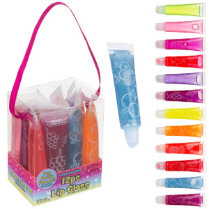 EXPRESSIONS 12-Pack Flavored Lip Gloss Bulk Set | Non-Toxic, Kid-Safe Squeeze Tubes for Party Favors, Goodie Bag Fillers & Classroom Gifts