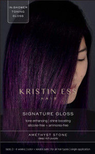 Kristin Ess Hair Gloss in Amethyst Stone Deep Rich Purple - 4 Wk Semi Permanent Hair Dye Glaze - Color Depositing Conditioner & Toner for Vibrant Col