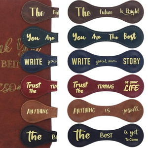 Skyygemm 6 Pcs Magnetic Bookmarks Inspirational Book Marks Leather Magnetic Bookmark Clips for Women Book Reading Office Supplies