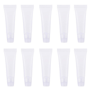 Wowlife 8ml Mini Clear Empty Lip Gloss Balm Container Soft Tubes Makeup Box (50 Pcs)