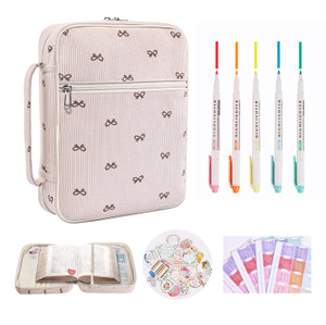 WOBAGMEN Bible Cover Case for Women with Study Supplies,Corduroy Check Bible Carrying Case with Study Accessories,Bible Study Kit Bible Journaling Su