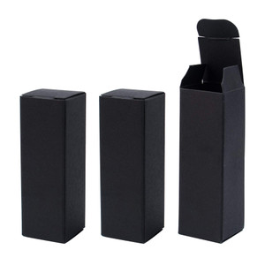 AUEAR, 50 Pack Lipstick Boxes 1.1x1.1x3.34 inch Black Rectangle Lip Balm Gloss Box Packaging Gift Foldable Recyclable