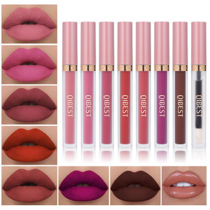 QiBest 7Pcs Matte Liquid Lipstick and 1Pcs Lip Plumper Makeup Set, Pigmented Waterproof Halloween Lip Make Up Valentine's Gift Lip Gloss Sets Long We
