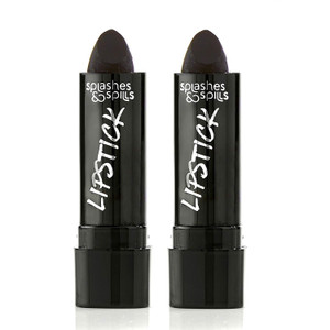 Vivid Black Lipstick - 2 Pack - Bold, Translucent, No Sheen Lip Color With Matte Finish - Makeup and Cosmetics by Splashes & Spills