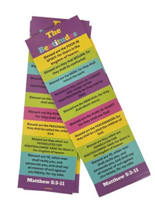 (50 Count) The Beatitudes for Kids and Adults Bookmarks Inspirational Church Supplies VBS Religious Gifts Thick Glossy 2" x 6" Vacation Bible School