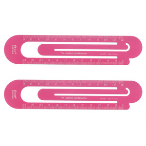 HARFINGTON 2pcs Straight Ruler 12cm Metric Bookmark Clip Ruler Metal Aluminum Alloy Scale on Both Sides Measuring Scale Tool for Measure Study Readin